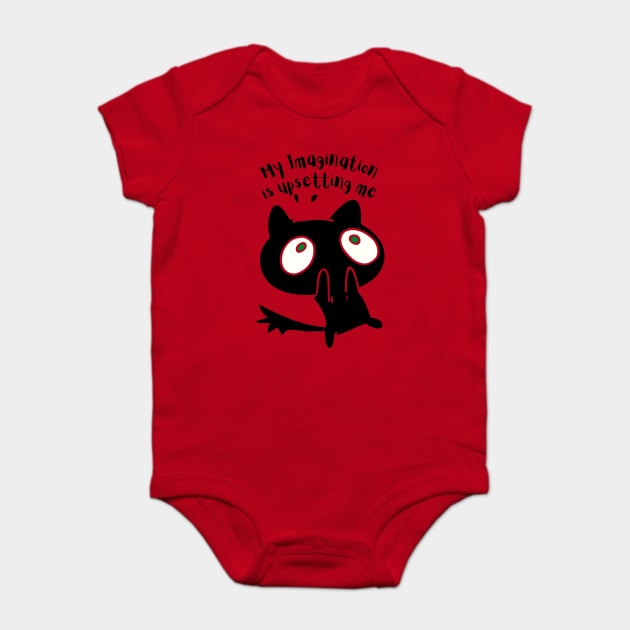 My Imagination is Upsetting Me Surprised Cat Baby Bodysuit by The WYLD Tribe